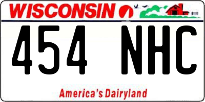 WI license plate 454NHC