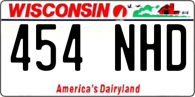 WI license plate 454NHD