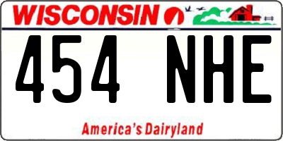 WI license plate 454NHE