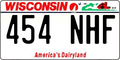 WI license plate 454NHF
