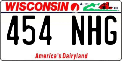 WI license plate 454NHG