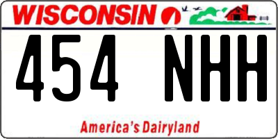 WI license plate 454NHH