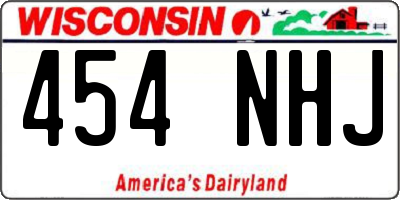 WI license plate 454NHJ