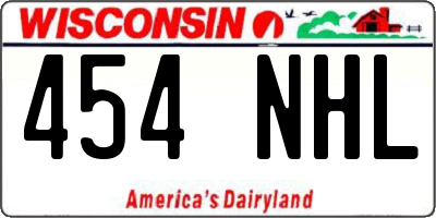 WI license plate 454NHL