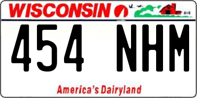WI license plate 454NHM