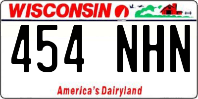 WI license plate 454NHN