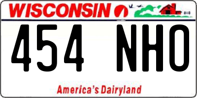 WI license plate 454NHO