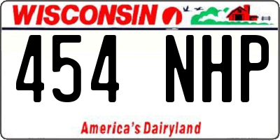WI license plate 454NHP