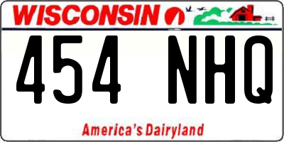 WI license plate 454NHQ