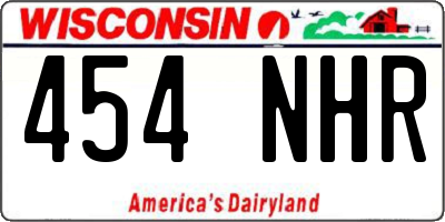 WI license plate 454NHR