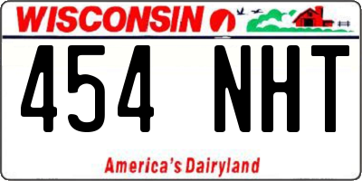 WI license plate 454NHT