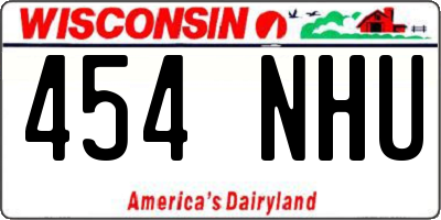 WI license plate 454NHU