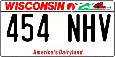 WI license plate 454NHV