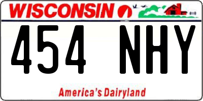 WI license plate 454NHY