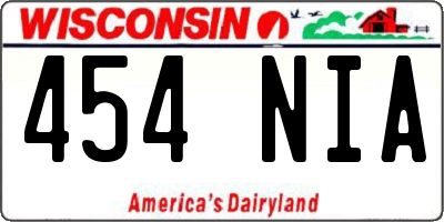 WI license plate 454NIA