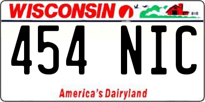 WI license plate 454NIC