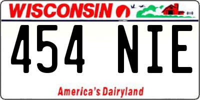WI license plate 454NIE