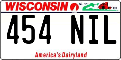WI license plate 454NIL