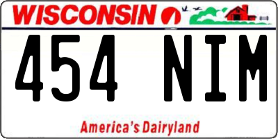 WI license plate 454NIM