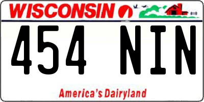 WI license plate 454NIN