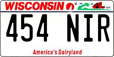 WI license plate 454NIR