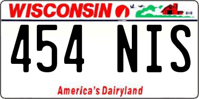 WI license plate 454NIS