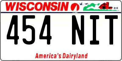 WI license plate 454NIT