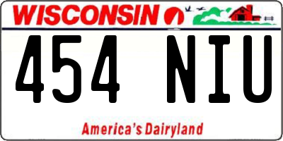 WI license plate 454NIU