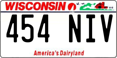 WI license plate 454NIV