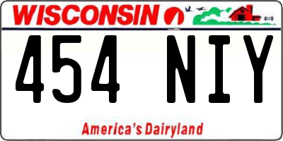 WI license plate 454NIY