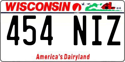 WI license plate 454NIZ