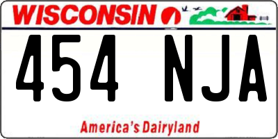 WI license plate 454NJA