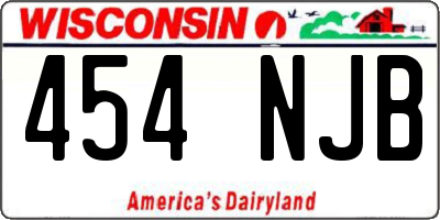 WI license plate 454NJB