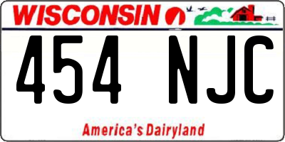 WI license plate 454NJC