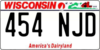 WI license plate 454NJD