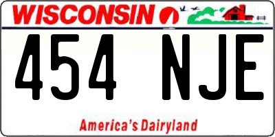 WI license plate 454NJE