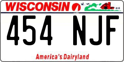 WI license plate 454NJF
