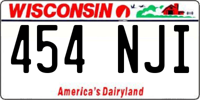 WI license plate 454NJI