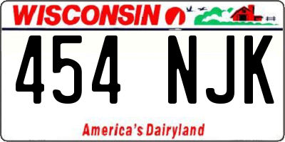 WI license plate 454NJK