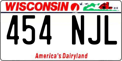 WI license plate 454NJL