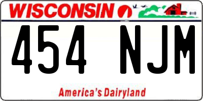 WI license plate 454NJM