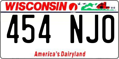 WI license plate 454NJO