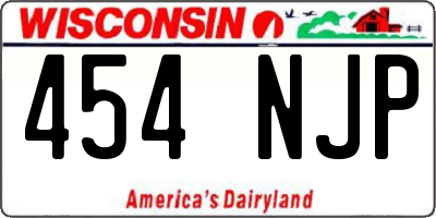 WI license plate 454NJP