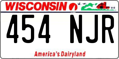 WI license plate 454NJR