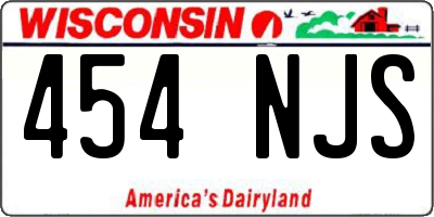 WI license plate 454NJS