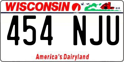 WI license plate 454NJU