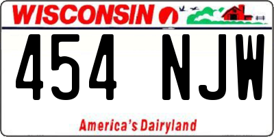 WI license plate 454NJW