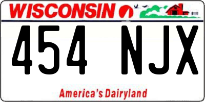 WI license plate 454NJX