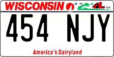 WI license plate 454NJY