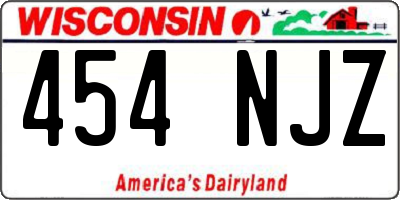 WI license plate 454NJZ